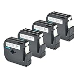 GREENCYCLE 4 PK Compatible for Brother P-touch Labels M-K231 MK231 WHITE Tape PT65, PT85