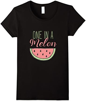 Womens One In A Melon Cute Novelty Watermelon Summer T-Shirt Large Black