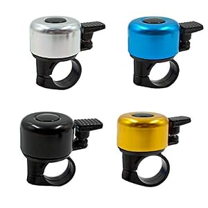 Haohai 4 Pcs Classic Bike Bell Set, 4 Colors Aluminum Alloy Bicycle Ring Bell for Most Bicycles, Loud Clear Sound…