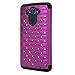 Style4U Motorola Droid Turbo Case, Moto Droid Turbo Studded Rhinestone Crystal Bling Hybrid Armor Case Cover for Motorola Droid Turbo XT1254 with 1 Stylus [Purple/Black]