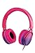 rockpapa Grade Wired Headphones with Microphone, Lightweight Foldable Stereo Bass Headphones with No-Tangle Cord & 3.5mm Jack for Women/Kids, Laptop Tablet Airplane Chromebooks Pink