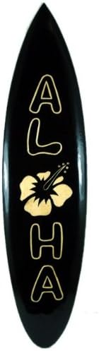 Aloha Surfboard Wall Plaque with Hibiscus