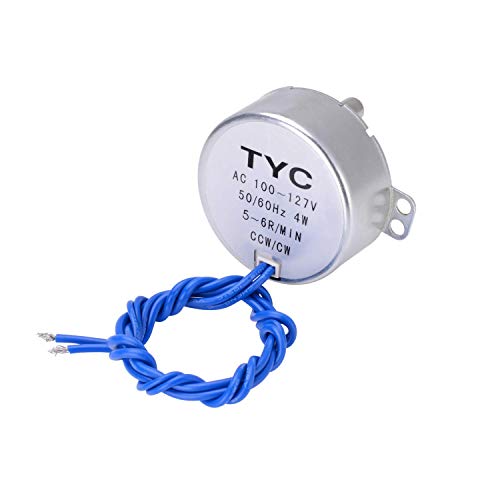 4PCS Turntable motor Synchronous Synchron Motor 50/60Hz AC 100~127V CCW/CW 4W with 7mm Flexible Coupling Connector and 6ft Power Cord Switch Plug For Cup Turner,Hand-Made, School Project, Model (5-6R)
