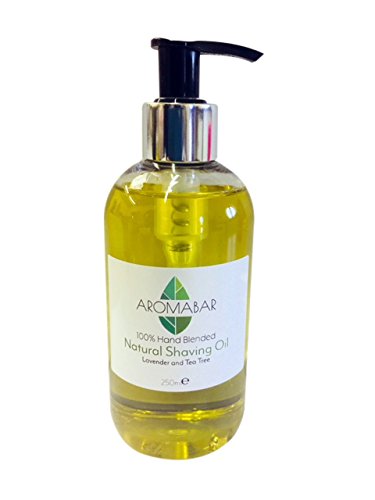 Natural Shaving Oil with Lavender & Tea Tree Essential Oils 250ml Pre Shave Oil 100% Pure with Pump Dispenser or Use as a Post Shave Moisturiser
