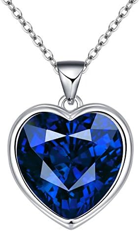 IXIQI Heart of the Ocean Blue Crystal Heart Love Necklace Locket Can Open for Photo