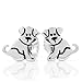 925 Sterling Silver Small Puppy Dog 11 mm Post Stud Earrings