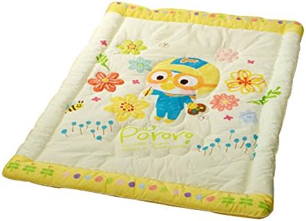 Yobebe]Pororo&Flower Garden Child Size Cotton Thin Wadding Bedding Cover Comforter Bedclothes Quilt Pororo TV Animation Cartoon Character Thin Padding for Kids Korea (Yellow)