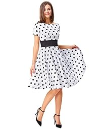 Belle Poque Wiggle Retro Dress Lunares cortos sin mangas Vestidos de baile