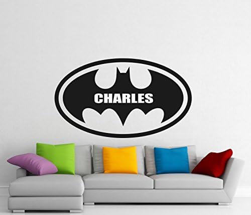 Custom Name Logo Superhero Wall Decal Comics Personalized Name Vinyl Sticker Teen Room Personal Nursery Wall Decor Removable Waterproof Decal