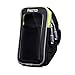 Sport Armband FREETOO Intelligent Touchscreen Water Sweat Resistant Armband Cell Phone Bag Case with Key Holder 3 Headphone Ports Cable Locker for Running Jogging Cycling Hiking black 5.5