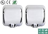 2-Packs-Heavy-Duty-Commercial-1800-Watts-High-Speed-Automatic-Hot-Hand-Dryer--Stainless-Steel