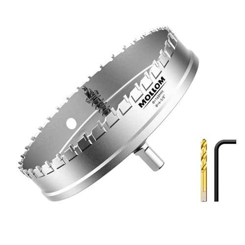 Mollom 6-5/8" (168mm) Hartmetall-Lochsäge Schwerlast mit 2 Zentrierbohrern