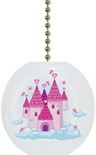 1828F Castle with Clouds Fairytale Ceramic Fan Pull