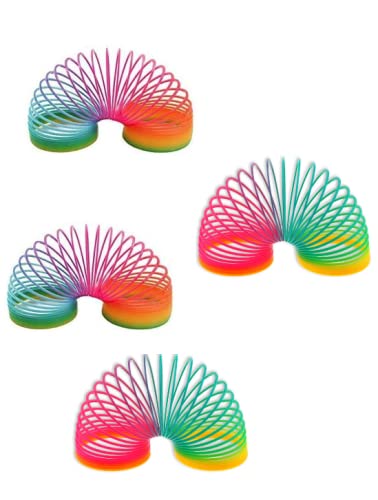 Pack of 4 Rainbow Spiral Spring Spiral 7.5 cm as Party Bag