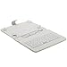 iRULU Leather USB Keyboard Case for 8-9 Inch Touch Screen Tablet with Buttons and Stand -White