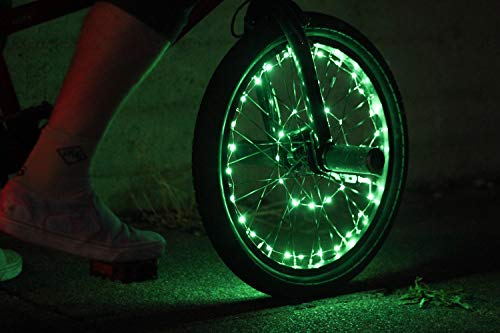 Monkey Light NLX1 LED Bike Wheel Lights, Assembled in USA. Attaches to Spokes Near The tire. 100% More: 40 LEDs Included. Fully Waterproof and Durable Cool Bicycle Safety Accessory. (Green) - Thumbnail 3