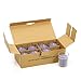 Hosley Premium, Highly Scented Set of 8, Lavender, Essential Oils, Votive Candles in Clear Glass. Burns upto 12 hours each. Great Gift for Home, Patio, Gardens, Spa, Wedding