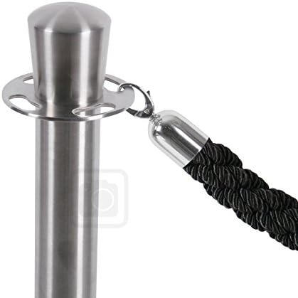 Ropes for Barrier Post Queue System - Satin Chrome Hooks- Red Blue Black (Black Velour)