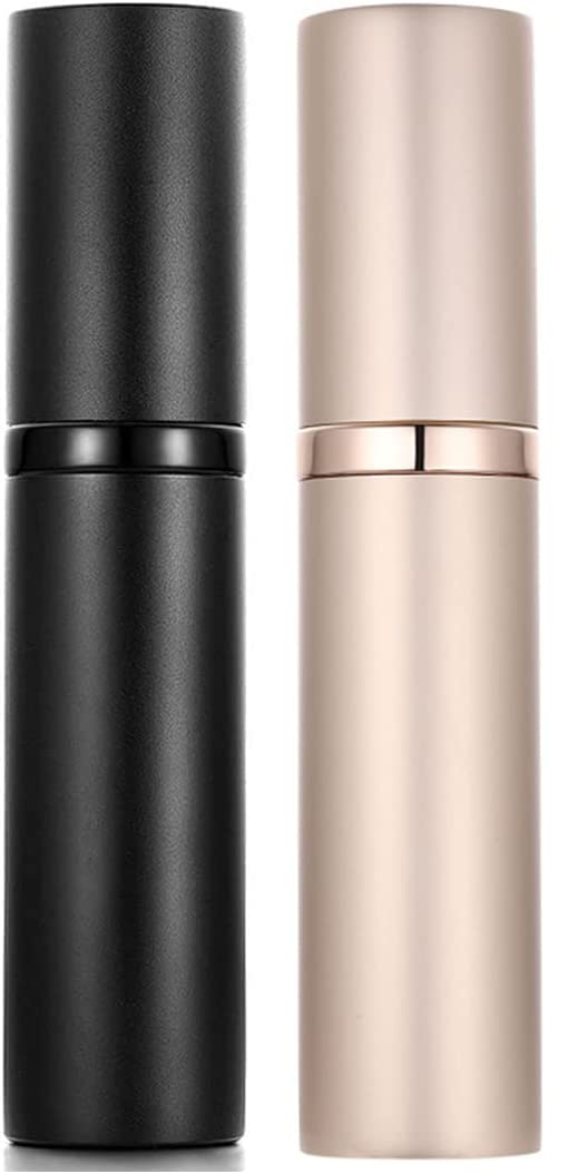 Travelofo Perfume Atomiser Spray Bottle, Mini Perfume Bottles,Travel Perfume Bottle Refillable Spray, 5ml Leaking Proof Perfume Dispenser Atomisers for Travel, Luxury Gifts for Women (Black & Gold)