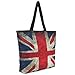 icolor British Flag Beach Eco Friendly Market travel Sports Handle case Bag Shopping Large Grocery shoulder bag Reusable Portable Storage HandBags Convenient Shoppers Tote YGWB-24
