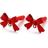 DanLingJewelry 20Pcs Red Bowknot Stud Earrings Findings Metal Ribbon Bow Posts Earring Findings with Loop for Earrings Jewelry Making Supplies