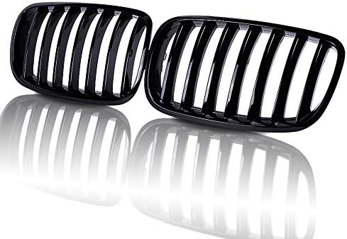 oynyo for E70 X5 2007-2013 Glossy Black Pair ABS Front Bumper Sport Kidney Grille