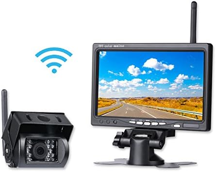 Chuanganzhuo Wireless Backup camera and monitor kit, built-in Wireless Car Rear View Camera+Built-in Wireless 7” 7inch High Definition TFT LCD Monitor,for Bus, Truck, Trailer, Van,lorry