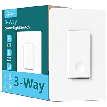 3-way Smart Light Switch, Neutral Wire Required, Treatlife WiFi Light Switch Single Pole/3-way Switch Works With Alexa, Google Assistant, Remote Control, ETL, Schedule, 1 PACK