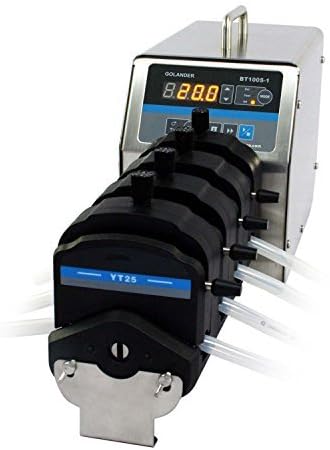 BT100S-1 Basic Variable Speed Peristaltic Pump with 4 Pump Heads YT25 (4 Channel), Flow Rate 0.006~720 mL/min