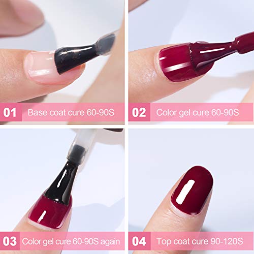 ab gel Sweet Candy Neon Colors Series Gel Nail Polish Set- 6 Different Colors with Base Top Coat Kit - Thumbnail 4