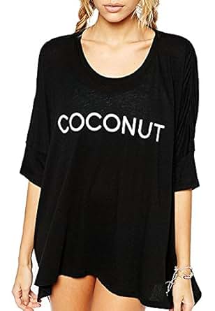 BomDeals Women's Cover up T-Shirt Swimsuit Beach Dress ...