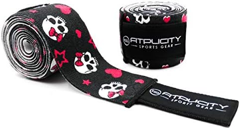 Fitplicity Knee Wraps for Men & Women (1 Pair) 80" Flexible & Adjustable Elastic Knee Elbow Support & Compression - Knee Straps for Squats, Crossfit, Deadlifts