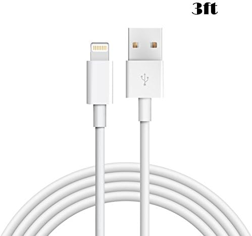 Woitech iPhone Charger 3FT Lightning to USB Cable Charging Cord with Compatible with iPhone 7/ 7Plus/ 6/ 6S/ 6 Plus/ 6S Plus, 5C/5S/5, iPad/iPod(White)