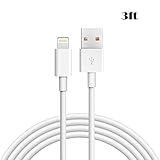 Woitech iPhone Charger 3FT Lightning to USB Cable Charging Cord with Compatible with iPhone 7/ 7Plus/ 6/ 6S/ 6 Plus/ 6S Plus, 5C/5S/5, iPad/iPod(White)