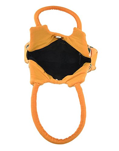 belladona small pot cut mirror work bag in yellow