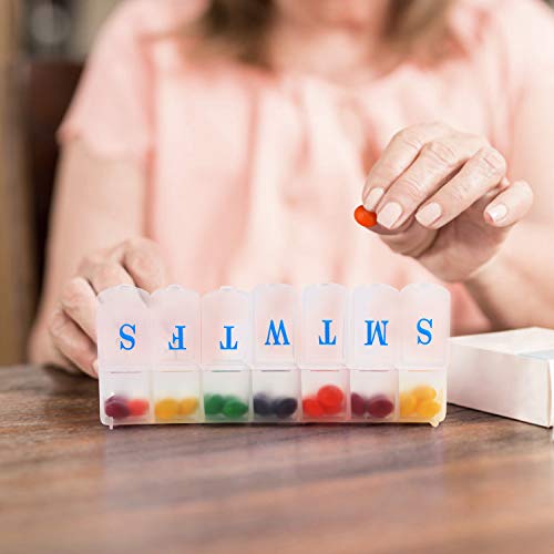 Muchengbao 2 Pack 7 Days Pill Cases ，Weekly Pill Organizer 7 Day Pill Box Large Compartment for Travel Vitamin