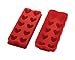 HIC Heart Ice Cube Tray, Candy and Baking Mold, European-Grade Heat-Resistant Silicone, Makes 10 Heart-Shaped Ice Cubes, 1.25-Inch x 1.25-Inch x 1.5-Inch