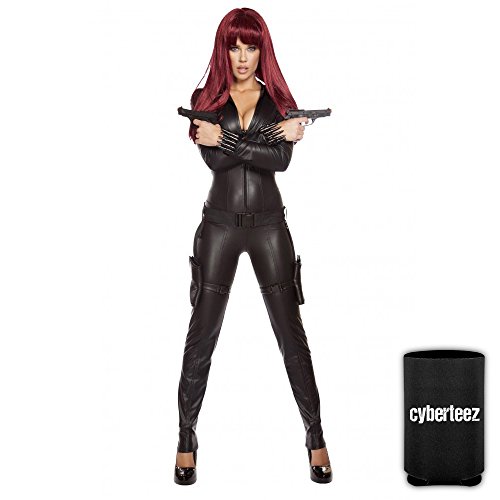 Sexy 2pc Women's Alluring Assassin Black Widow Costume + Can Coolie
