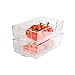Refrigerator Organizer Set of 6 - Refrigerator Stacking Freezer Bins with Handles - Heavy Weight and Heavy Duty BPA-Free Shatter Resistant Clear Plastic by Clever Home
