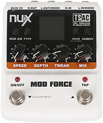 Blueseason NUX Time Force Multi Modulation Digital Delay Effects Multi Guitar Effect Pedal for Electronic Guitar and Bass, White