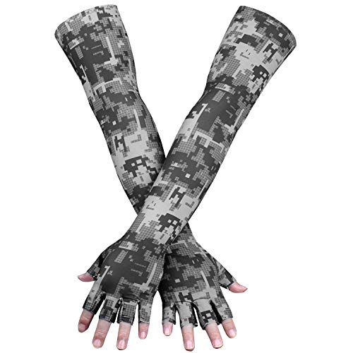 EXski UV Protection Cycling Sleeves - Cooling Sunblock Sunscreen Long Sleeve Gloves Anti Slip Palm Men Women Perfect for Driving Running Golfing Outdoor Activities