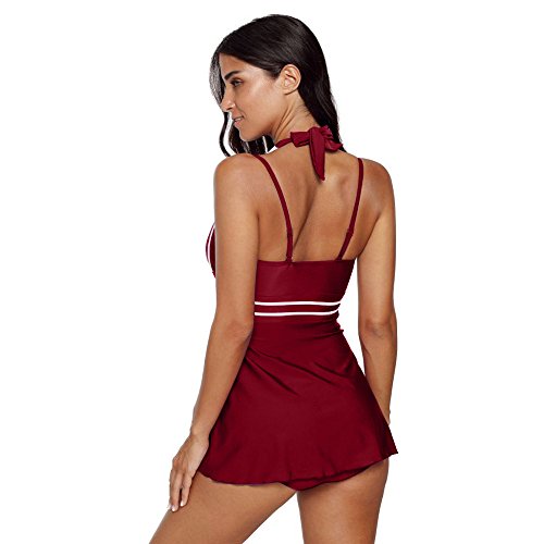 Caopixx Swimsuit for Women Two Pieces Printed Tank Top with Boyshorts Bottoms Tankini Set Bathing Suits - Thumbnail 5