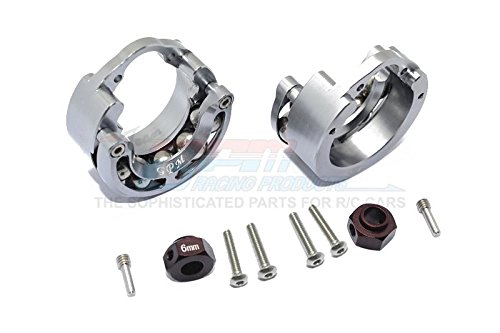 Traxxas TRX-4 Trail Defender Crawler Upgrade Parts Aluminum Pendulum Wheel Knuckle Axle Weight + 6mm Hex Adapter - 1Pr Set Gray Silver