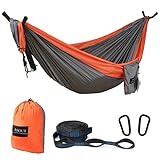 ASOUT Double Camping Hammock-Lightweight Nylon Portable Hammock With Hammock Tree Straps，For Outdoor Backpacking Travel