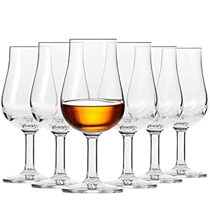 Krosno Vasos de cata para whisky | Juego de 6 | 110 ml | Colección Pure | Ideal para casa, restaurantes y fiestas | Apto para lavavajillas | Cristal sin plomo