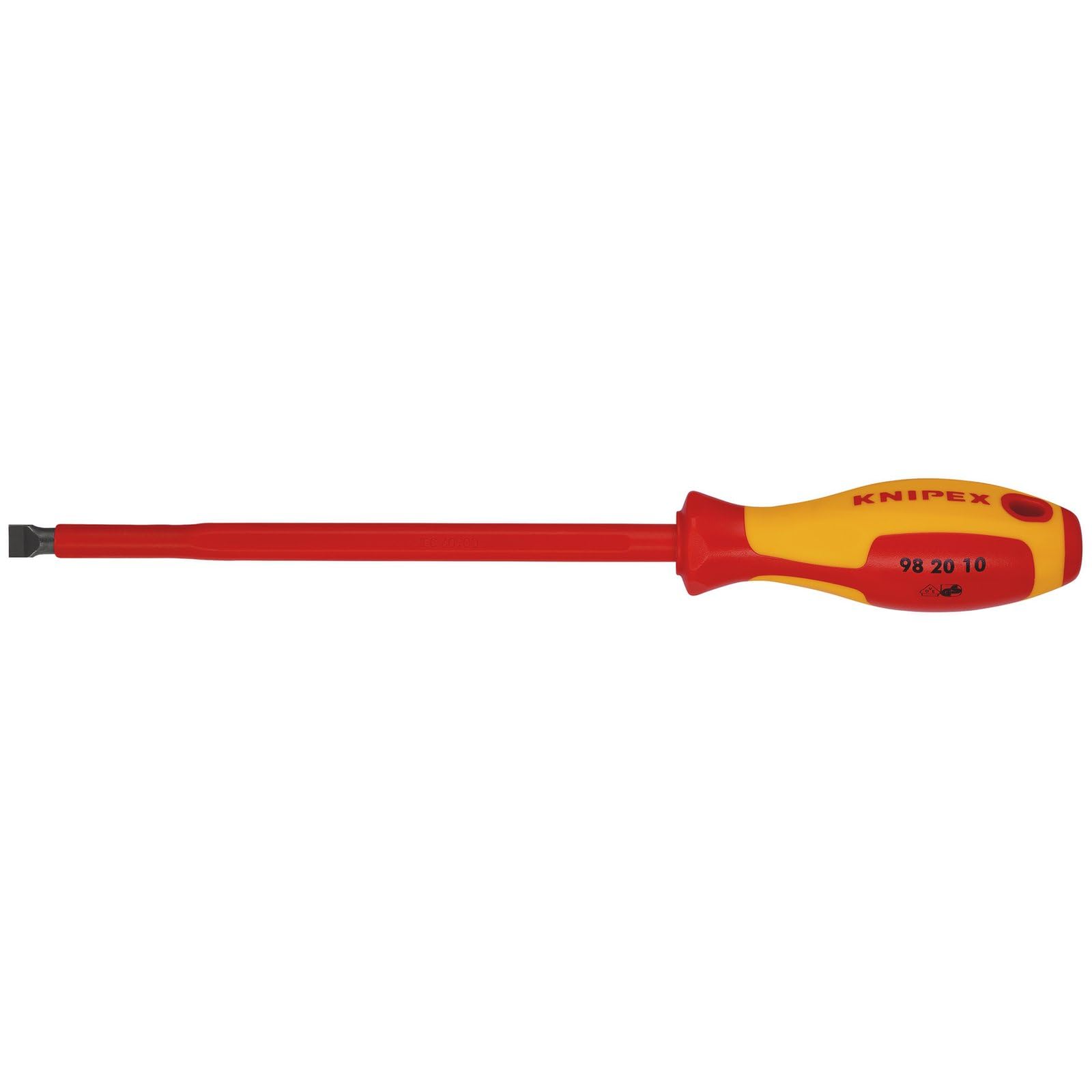 KNIPEX 98 20 10 VDE Insulated Slotted Screwdriver, 10.0 x 200mm