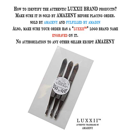 Luxxi (3 Pack) Slant Tweezers - Precision Stainless Steel Slant Tip Tweezers Hair Plucker for Hair and Eyebrows Personal Care (Silver Tone)