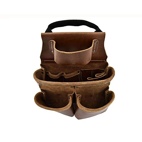 TUZECH 17 Pocket Top Grain 4 Piece Pro-Framers Combo Easy carry handle design tool pockets Heavy Duty Construction Designed with Hand Specific Tool Holders