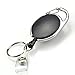 BLACK Carabiner Style Retractable Reel. Ideal For Holding A Key, ID Badge Holder, Proximity Card. Sold Individually