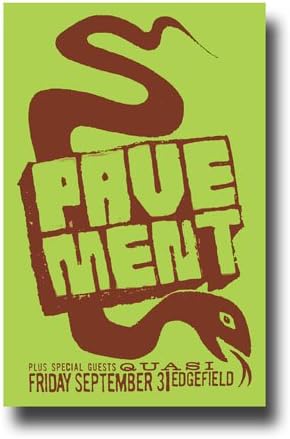 Pavement Poster - 11 x 17 Band Concert Promo on the Crooked Rain Tour -- snake